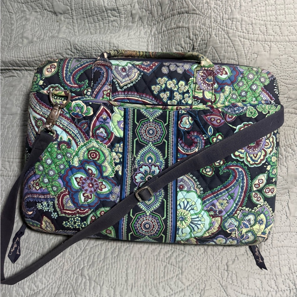 Vera Bradley Paisley Laptop Case in Green and Purple
